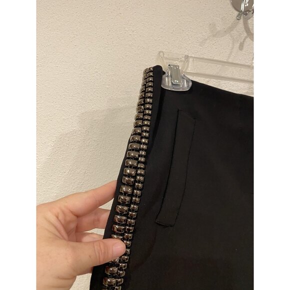 La Reine Shorts Womens Small Black Studded High Rise Embellished Dressy Chic - Picture 3 of 5